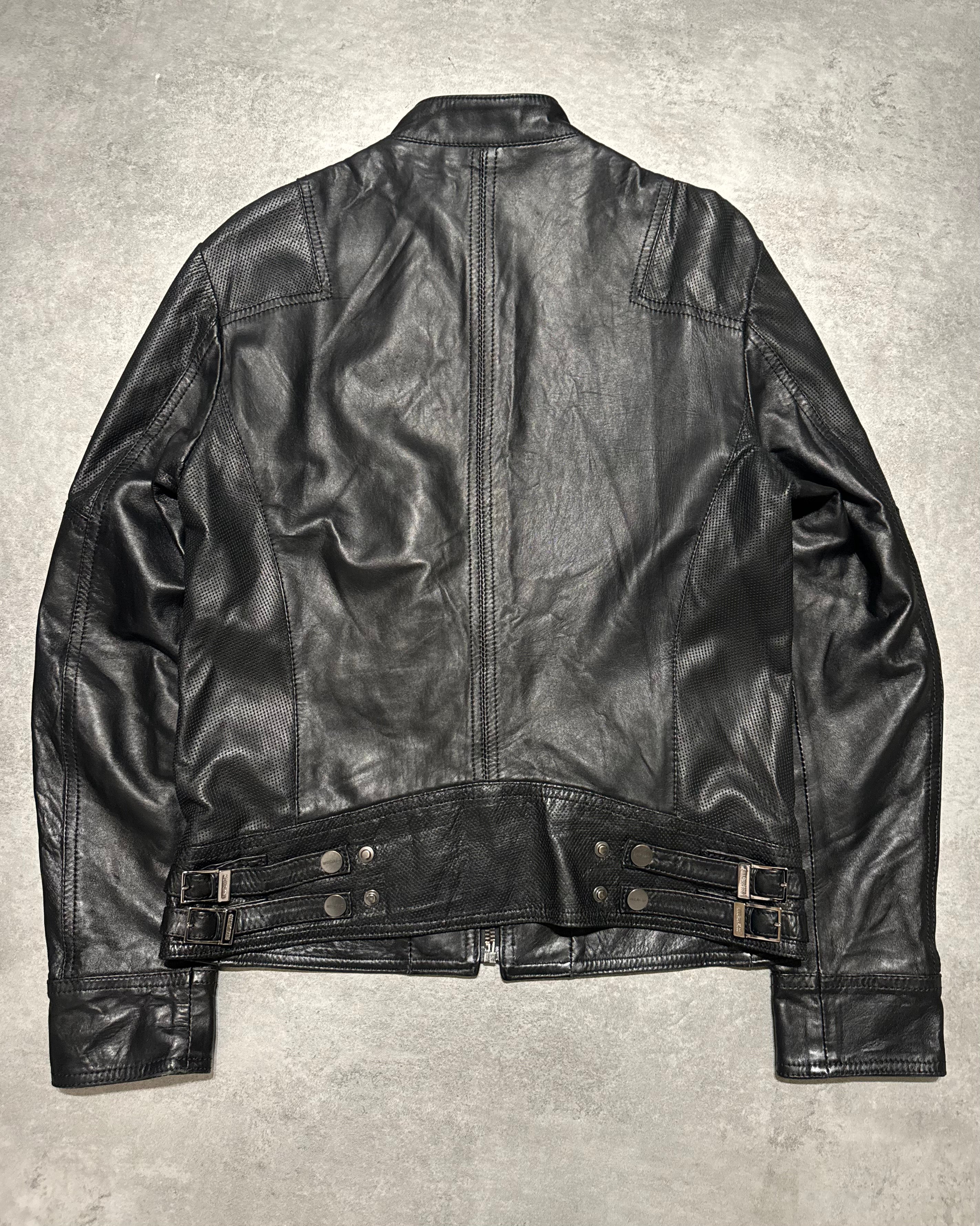 2000s Dirk Bikkembergs Avant-Garde Black Leather Jacket (M) - 2