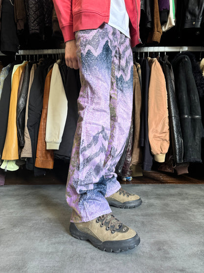 SS2005 Cavalli Mountain Peninsula Purple Relaxed Pants (S) - 3