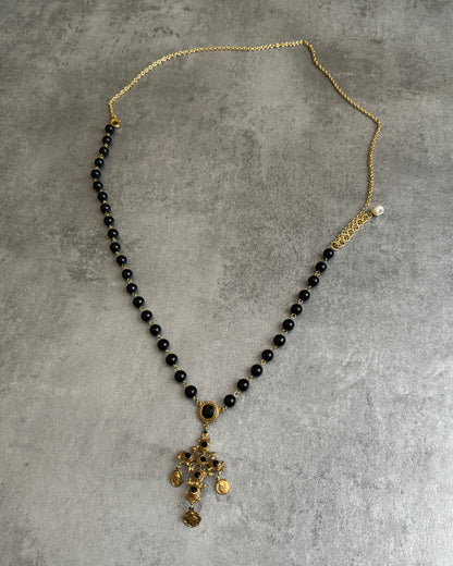 SS2015 Dolce & Gabbana Black Contemporary Cross Necklace (OS) - 7