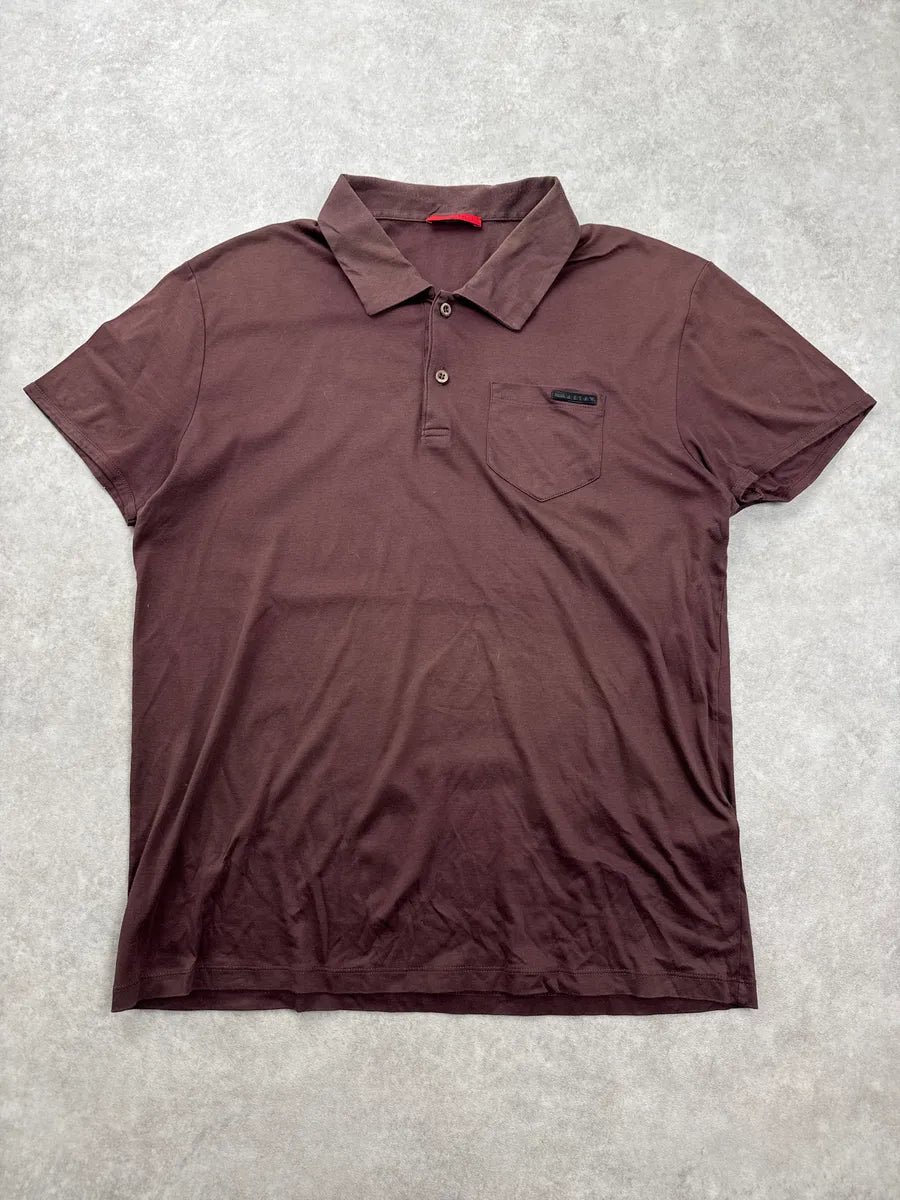 SS2010 Prada Brown Classic Chest Pocket Polo tAVSisqg 0