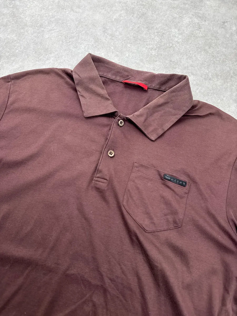 SS2010 Prada Brown Classic Chest Pocket Polo tAVSisqg 4