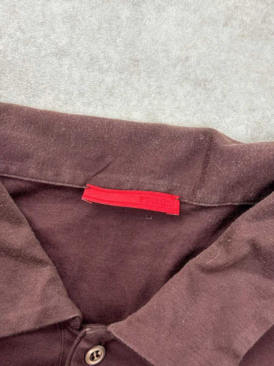 SS2010 Prada Brown Classic Chest Pocket Polo tAVSisqg 7