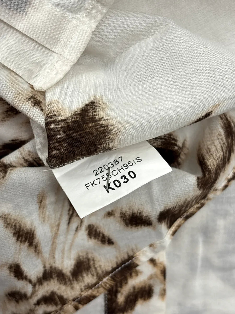 2000s Kenzo White Blurred Floral Classy Shirt tAcXCuGs 12