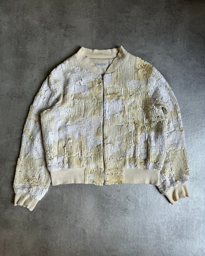 SS2007 Dries Van Noten Sequin Creamy Bomber Jacket (S) - 5