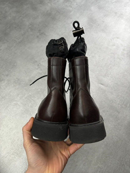 2000s Prada High Ski Hybride Cozy Leather Boots (44) - 9