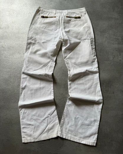 2000s Versace White Relaxed Cargo Pants  (S) - 2