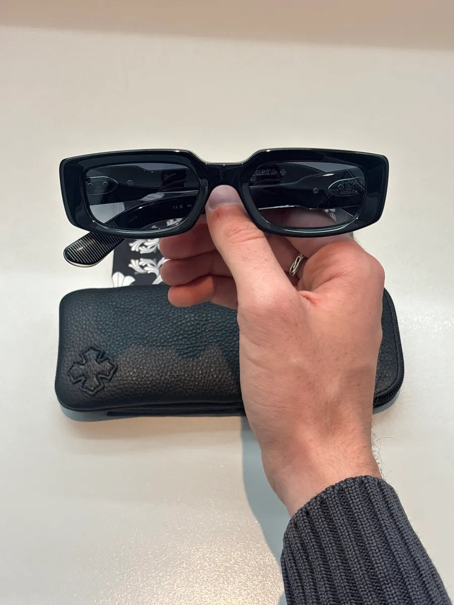 Chrome Hearts Black Zelda Logo Rectangular Sunglasses tEByTXQC 0