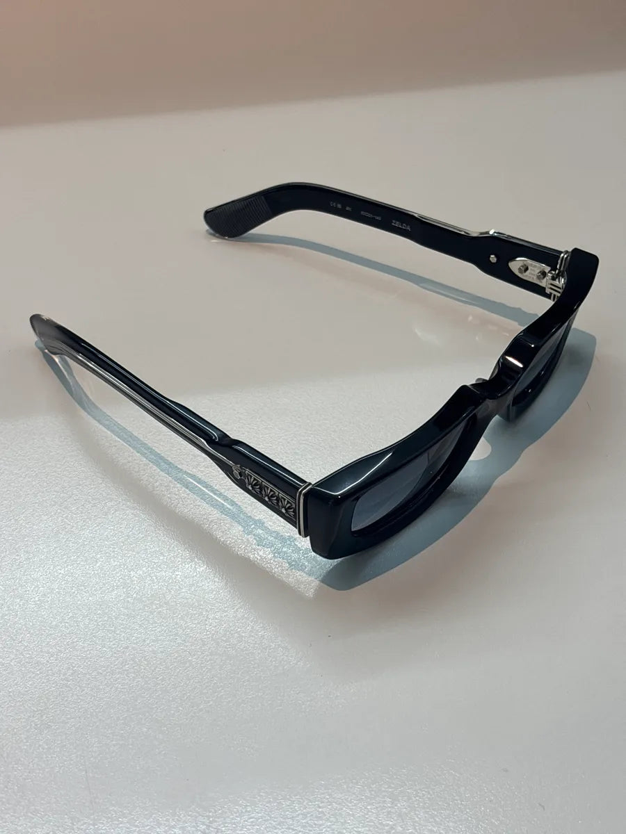 Chrome Hearts Black Zelda Logo Rectangular Sunglasses tEByTXQC 5