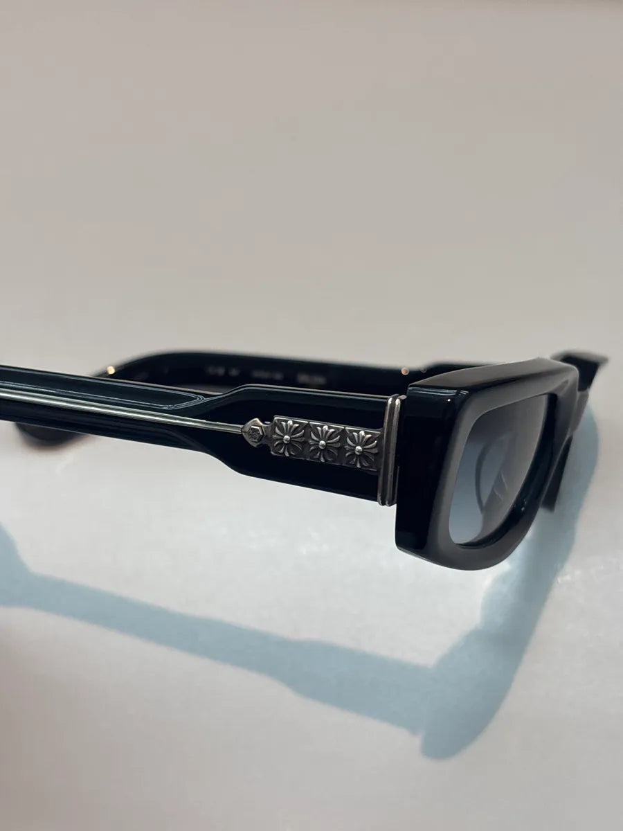 Chrome Hearts Black Zelda Logo Rectangular Sunglasses tEByTXQC 13