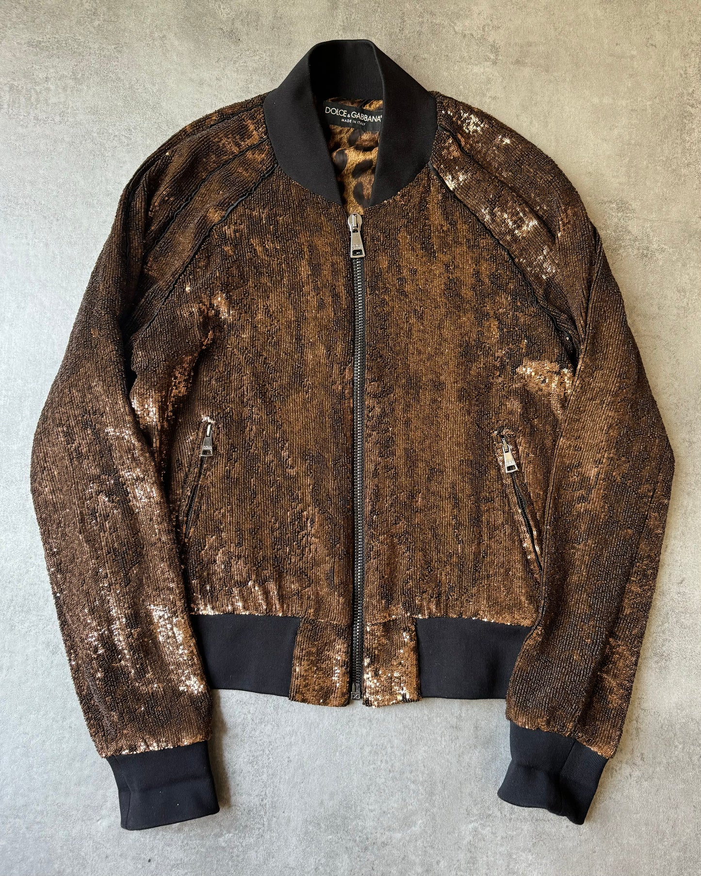 2000s Dolce & Gabbana Sequin Brown Jacket (S) - 4