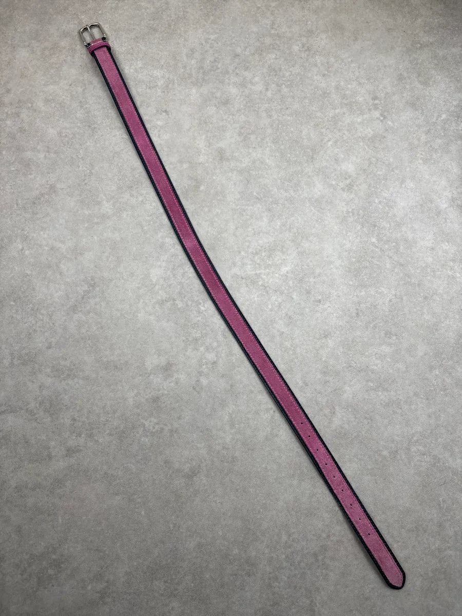 2000s Cavalli Pink Suede Contrast Trim Belt tJhcSCEj 1