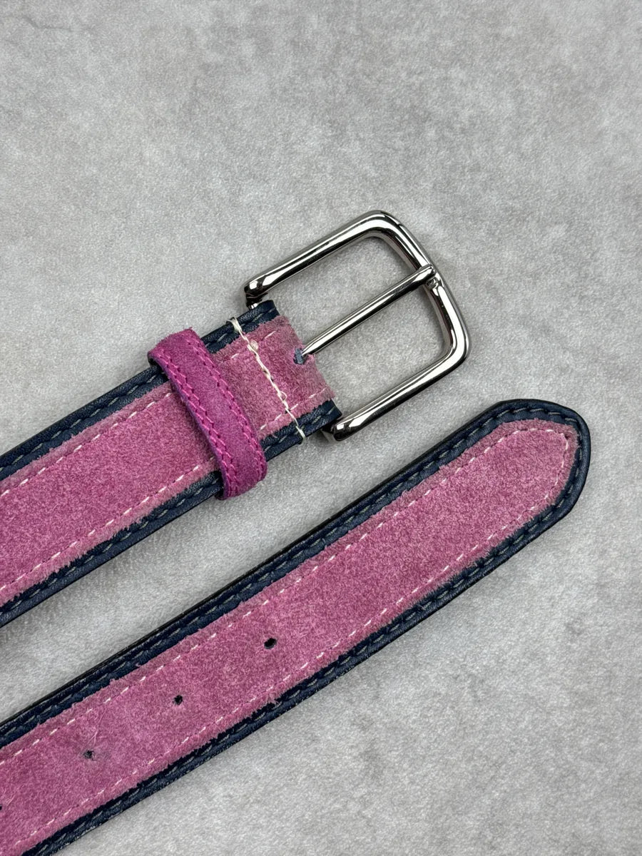2000s Cavalli Pink Suede Contrast Trim Belt tJhcSCEj 5