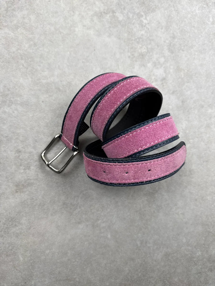 2000s Cavalli Pink Suede Contrast Trim Belt tJhcSCEj 3