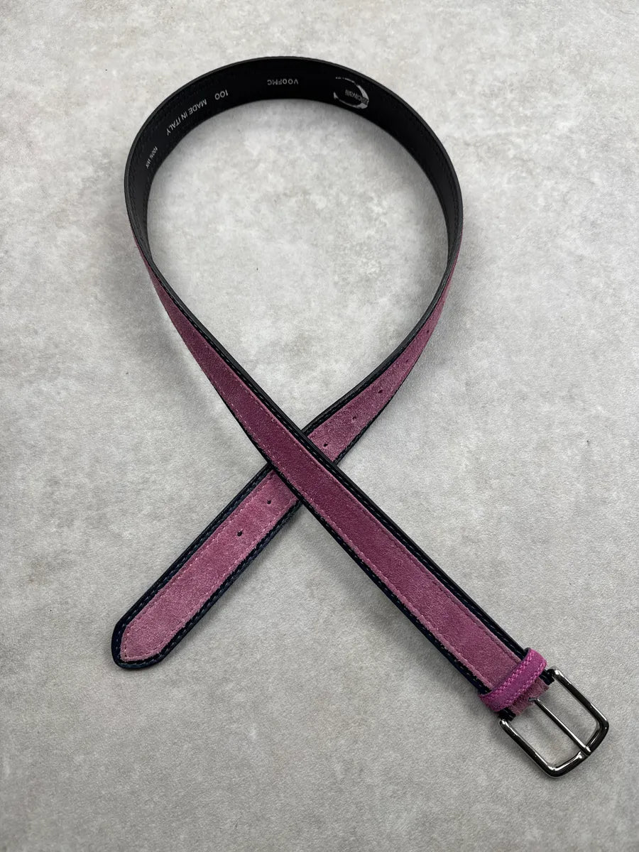 2000s Cavalli Pink Suede Contrast Trim Belt tJhcSCEj 2