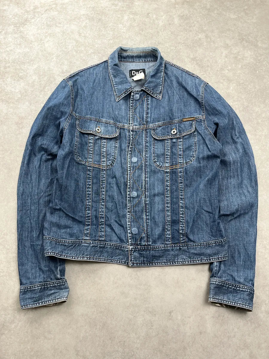 SS2004 Dolce & Gabbana Zip Blue Denim Jacket tNtVOLMi 3