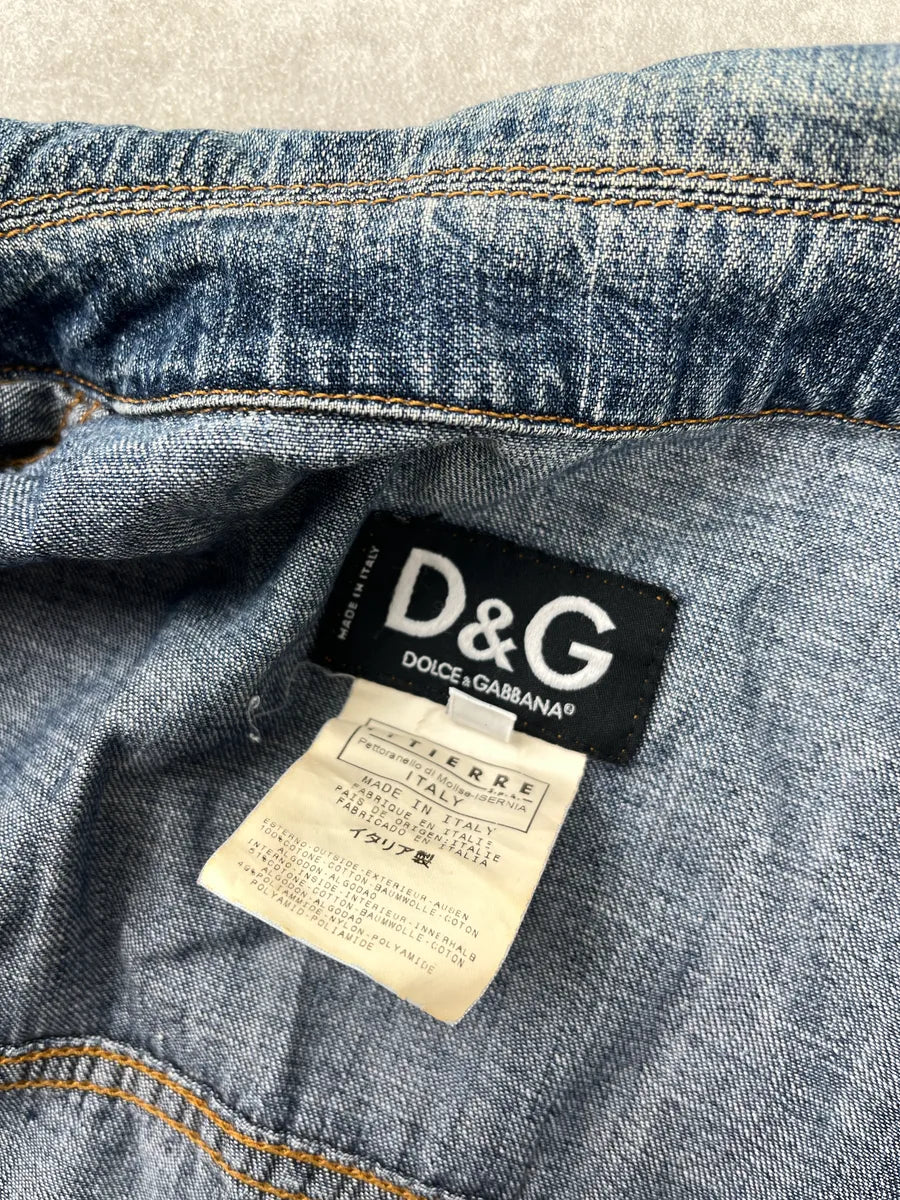 SS2004 Dolce & Gabbana Zip Blue Denim Jacket tNtVOLMi 11