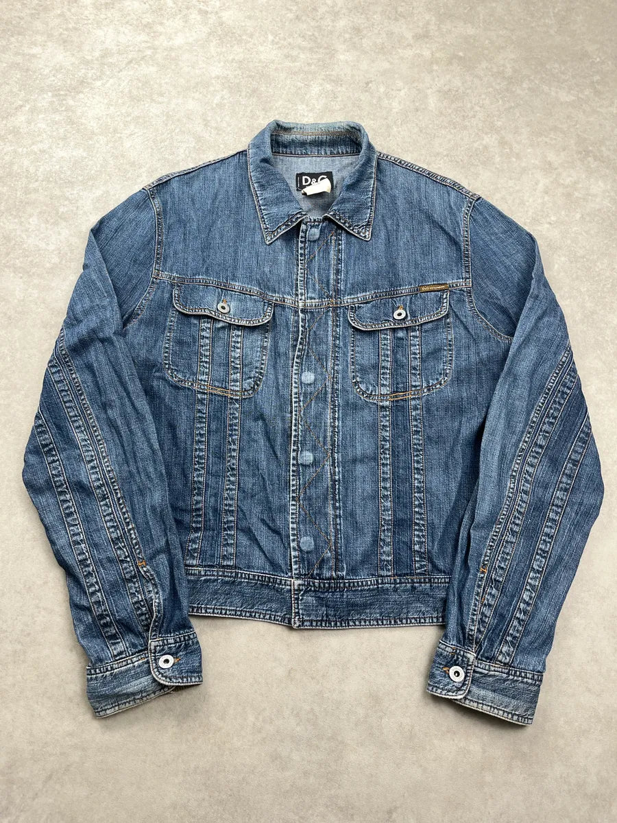 SS2004 Dolce & Gabbana Zip Blue Denim Jacket tNtVOLMi 2