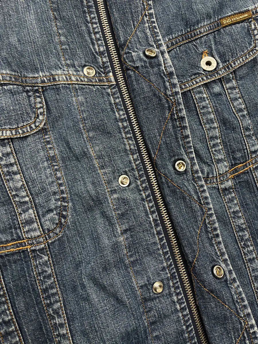 SS2004 Dolce & Gabbana Zip Blue Denim Jacket tNtVOLMi 9