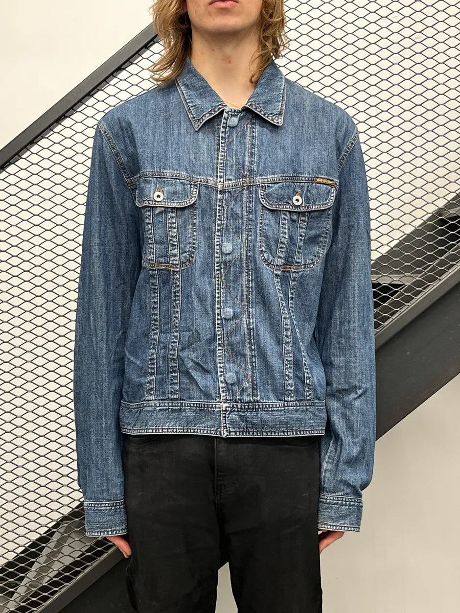 SS2004 Dolce & Gabbana Zip Blue Denim Jacket tNtVOLMi 0