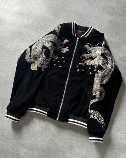 2000s Sukajan Traditional Japanese Oni Bomber Jacket  (M) - 9