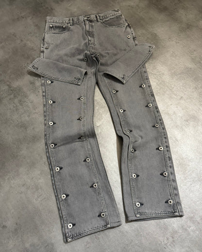 Y/Project Grey Detachable Carpenter Grey Denim Jeans (M/L) - 2