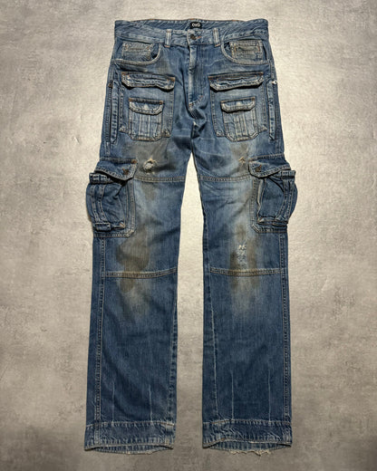 AW2005 Dolce & Gabbana Destroyed Cargo Denim Jeans (L) - 1