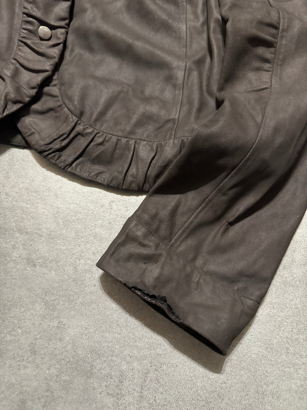 AW2007 Armani Collezioni Brown Goat Leather Buttoned Contemporary Jacket (S) - 7