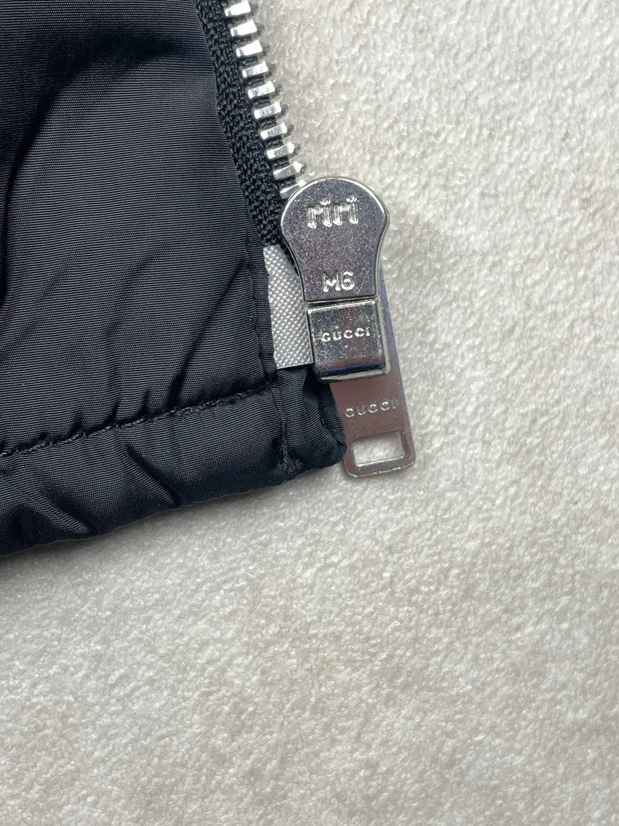 AW2008 Gucci Black Nylon Striped Rib Stand Collar Bomber Jacket by Frida Giannini taXhHOwD 11
