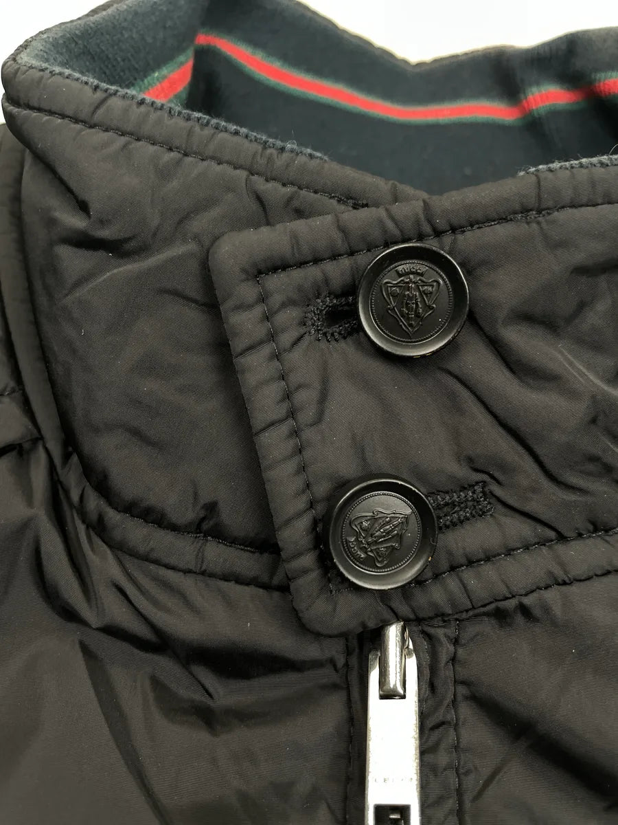 AW2008 Gucci Black Nylon Striped Rib Stand Collar Bomber Jacket by Frida Giannini taXhHOwD 9