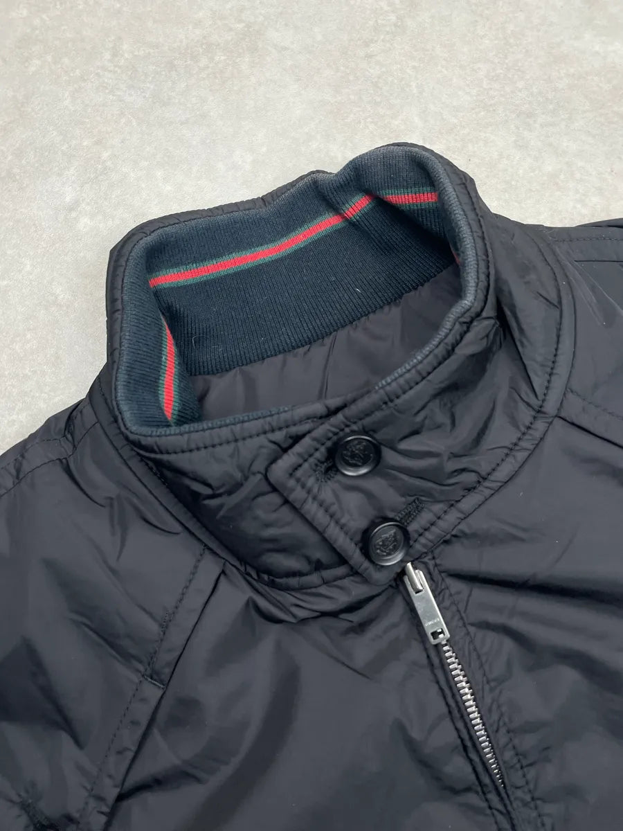 AW2008 Gucci Black Nylon Striped Rib Stand Collar Bomber Jacket by Frida Giannini taXhHOwD 10