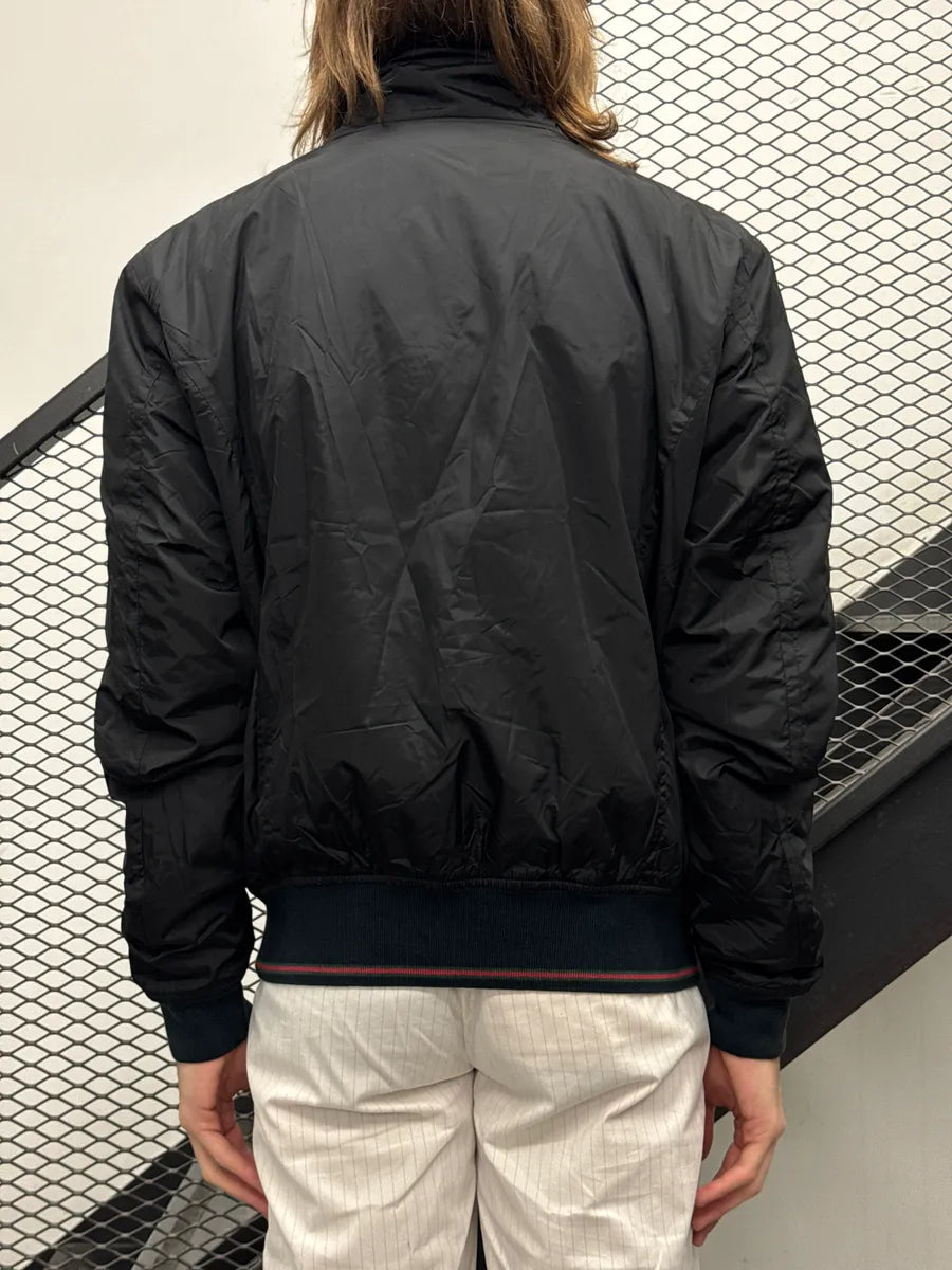 AW2008 Gucci Black Nylon Striped Rib Stand Collar Bomber Jacket by Frida Giannini taXhHOwD 2