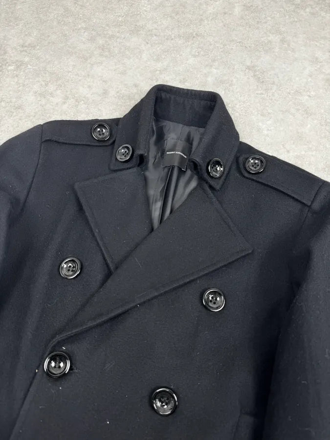 Takeshy Kurosawa Black Buttoned Officer Caban Jacket WUgOIHX 4