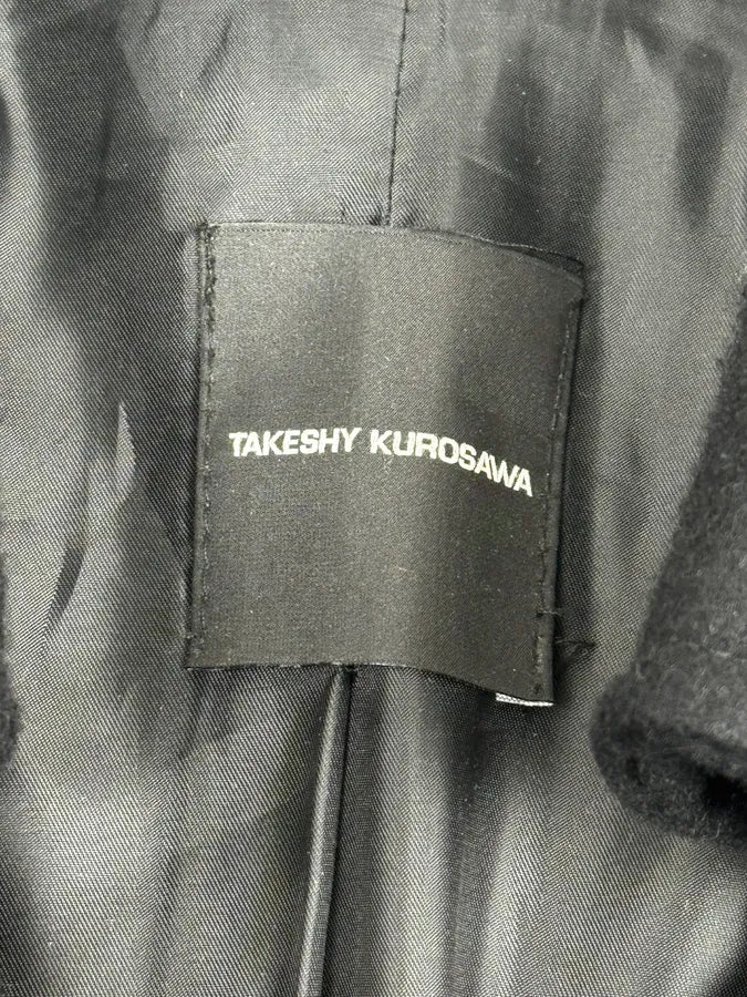 Takeshy Kurosawa Black Buttoned Officer Caban Jacket WUgOIHX 8