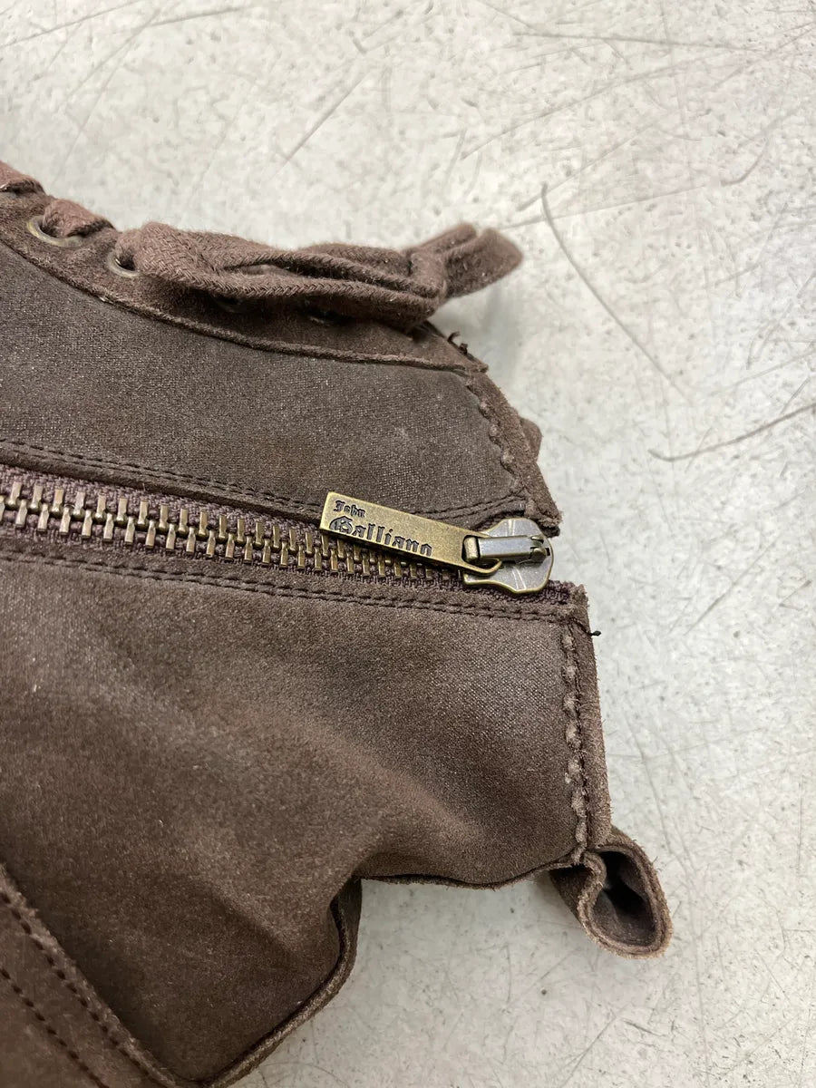 John Galliano Brown Suede Logo Sneakers tbSqcTTA 4