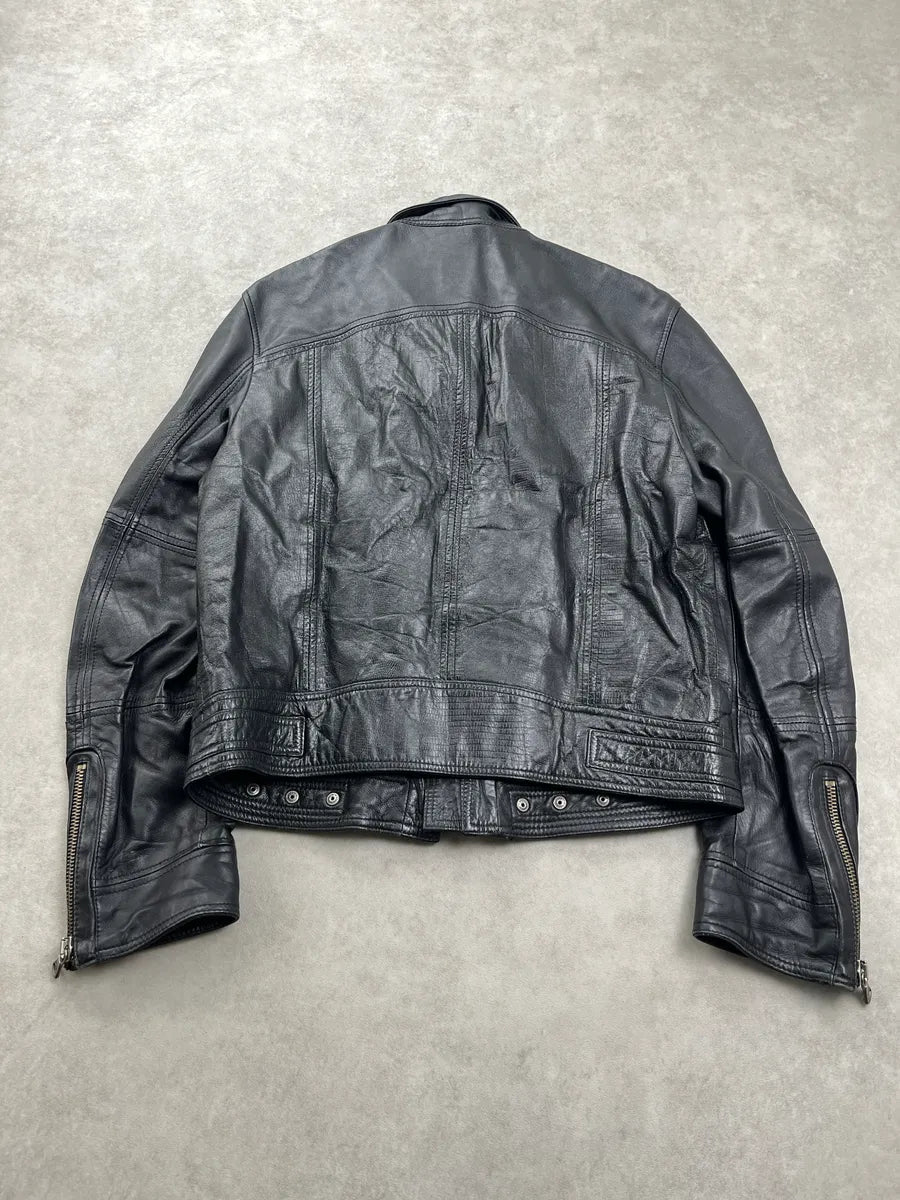 SS2005 Dolce & Gabbana Multi-Zip Lizard Embossed Black Leather Jacket cbsSggLT 4