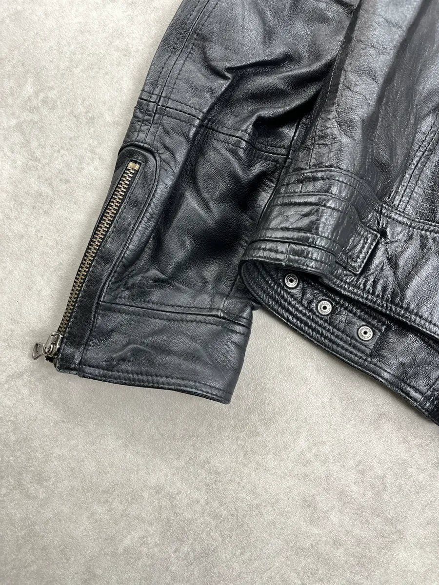 SS2005 Dolce & Gabbana Multi-Zip Lizard Embossed Black Leather Jacket cbsSggLT 8