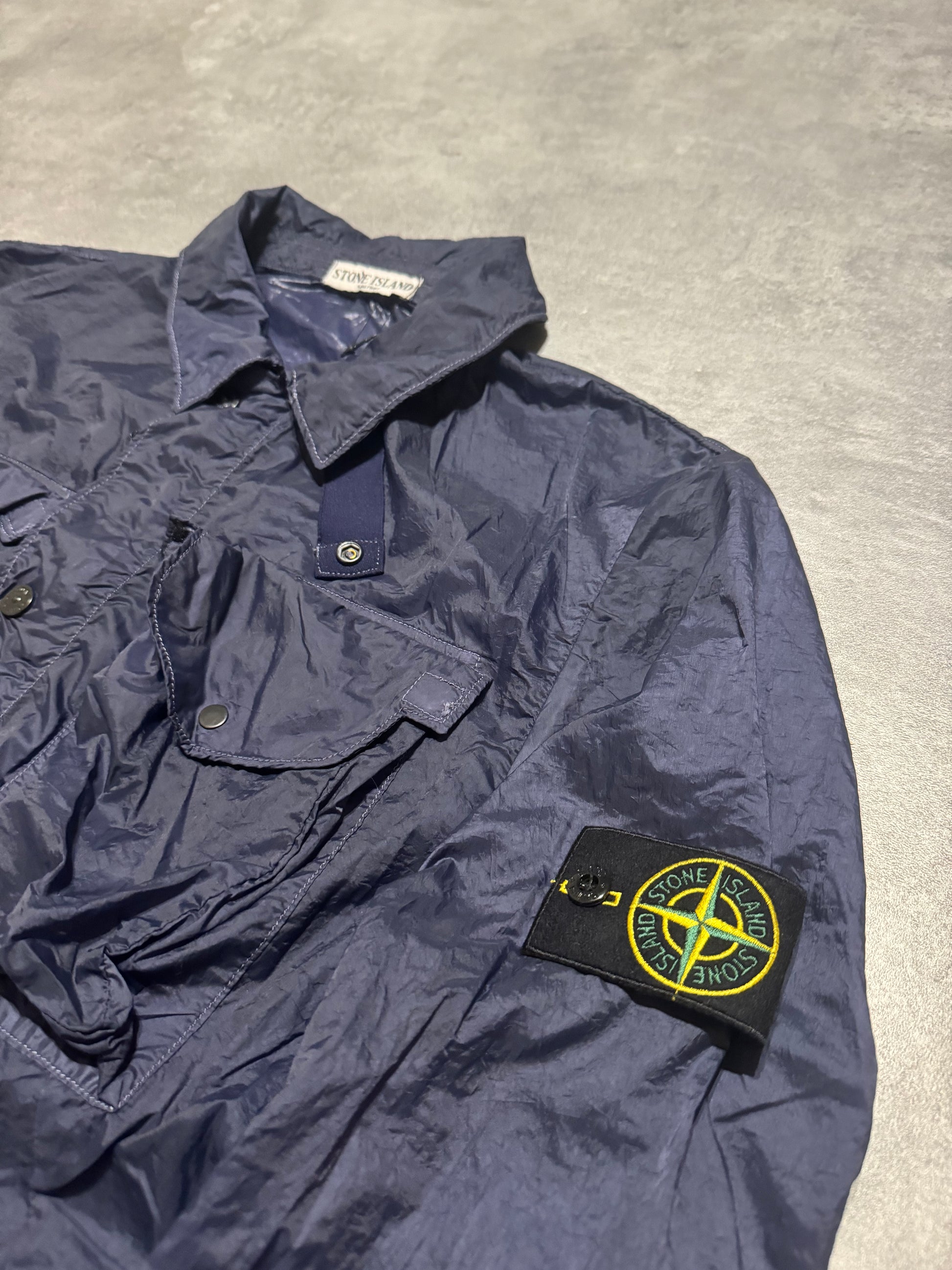 2000s Stone Island Nylon Navy Light Tactical Cargo Jacket (S/M) - 8