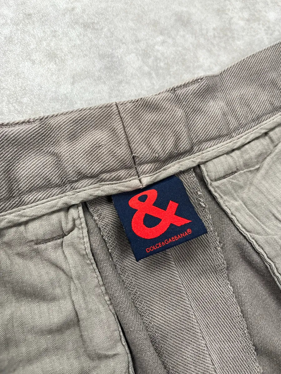 1990s Dolce & Gabbana Minimalist Taupe Pants tdruSrWB 10
