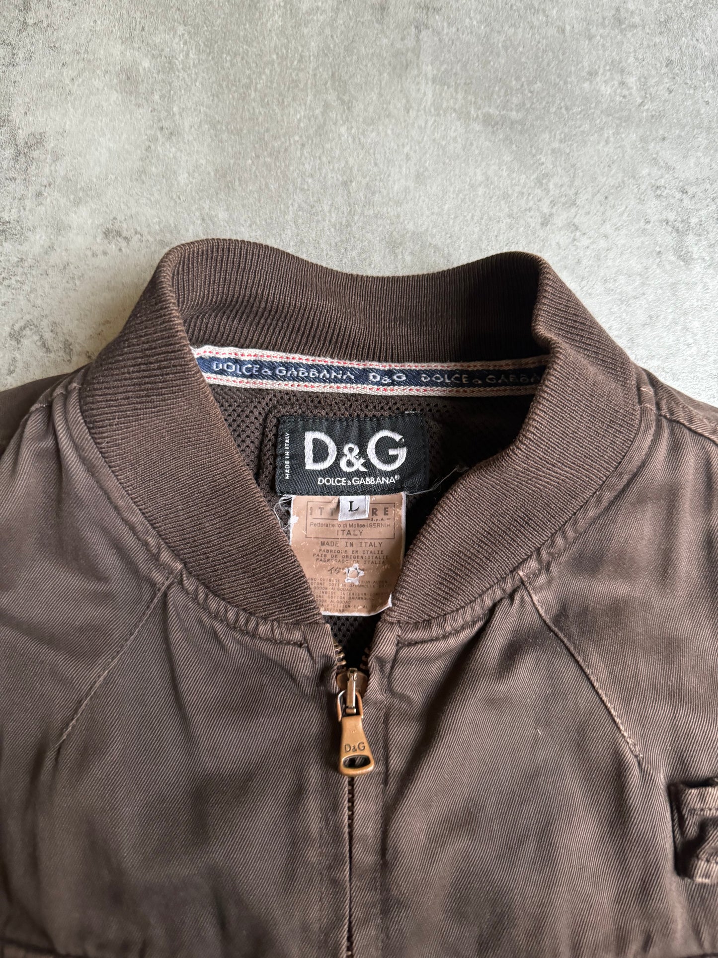 SS2003 Dolce & Gabbana Multi Pockets Cargo Brown Bomber Jacket (L) - 7