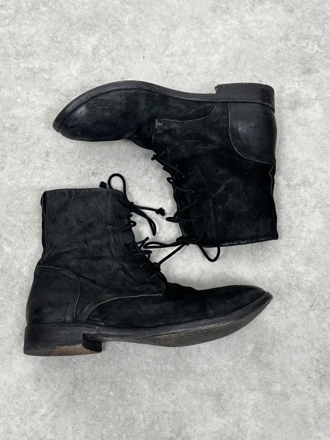 The Last Conspiracy Black Eroded Leather Boots lkQUhKc 1