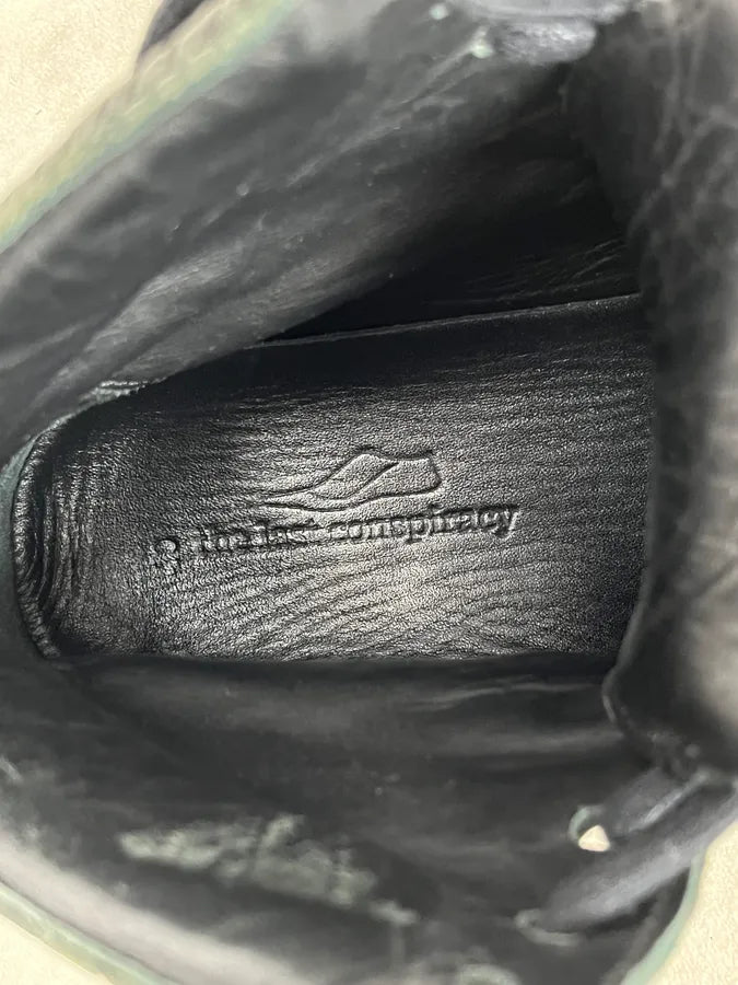 The Last Conspiracy Black Leather Crocodile Embossed High Sneakers CGiZOxM 7
