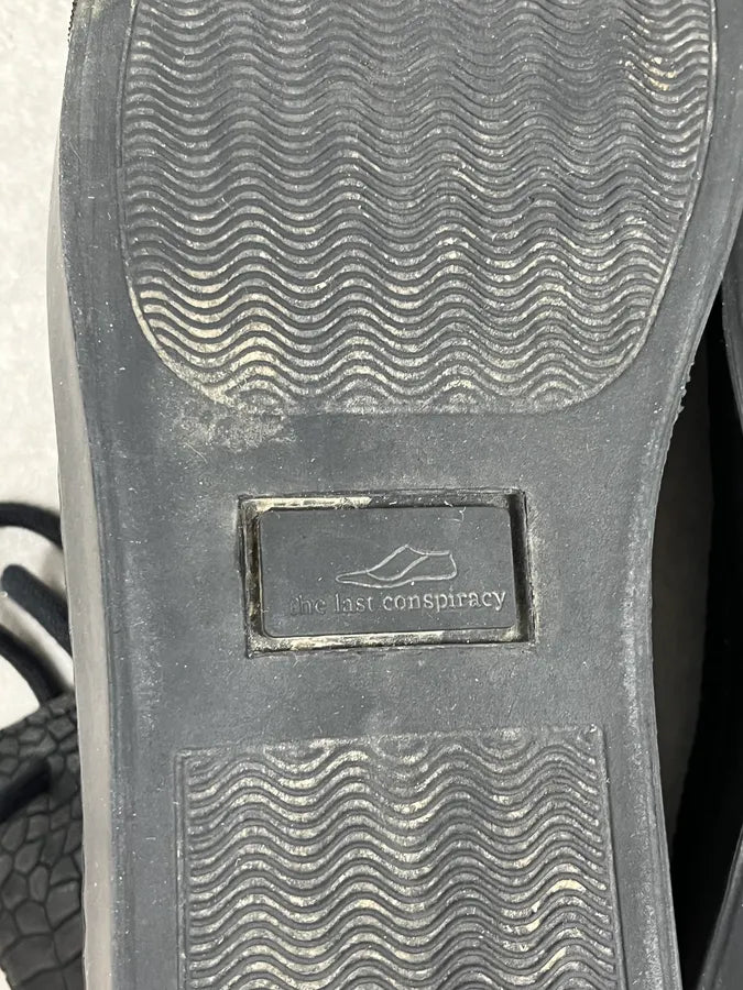 The Last Conspiracy Black Leather Crocodile Embossed High Sneakers CGiZOxM 8