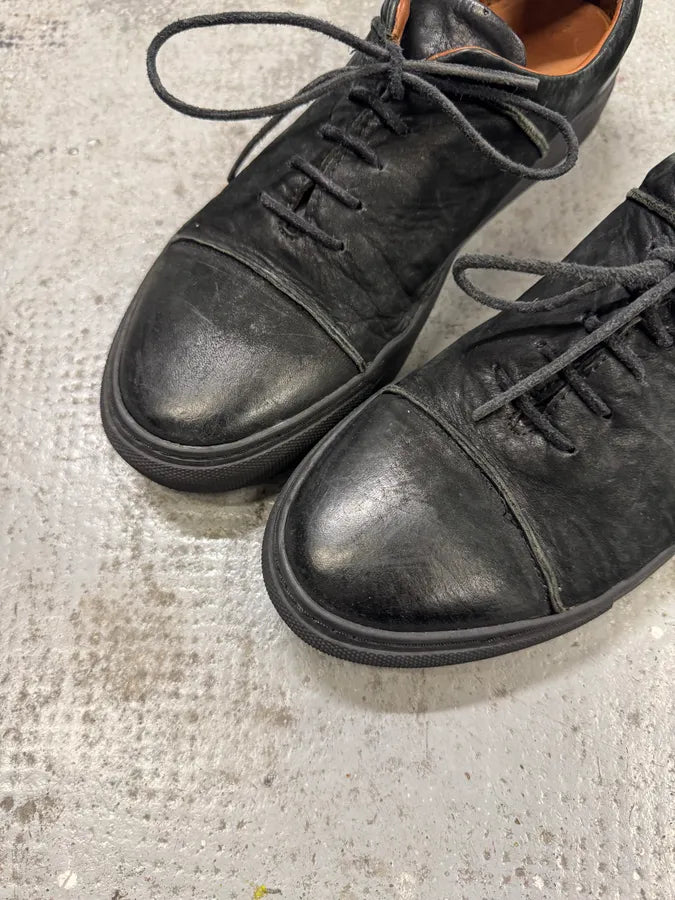 The Last Conspiracy Black Leather Low Top Sneakers mPMBntH 4