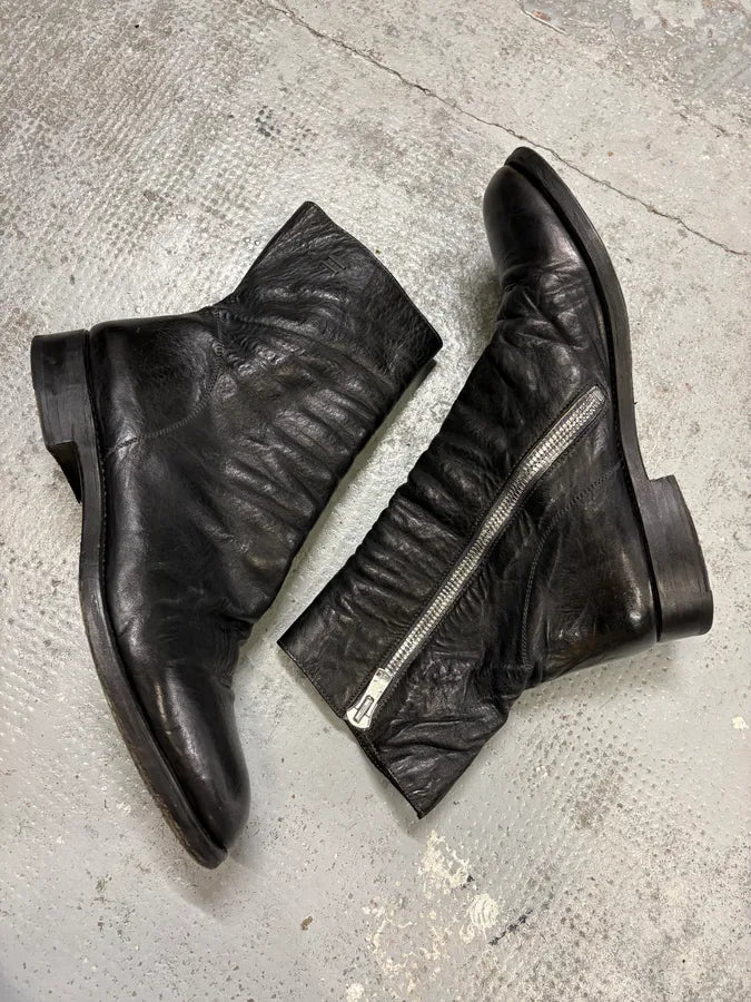 The Last Conspiracy Black Leather Side Zip Boots lCoUjks 7