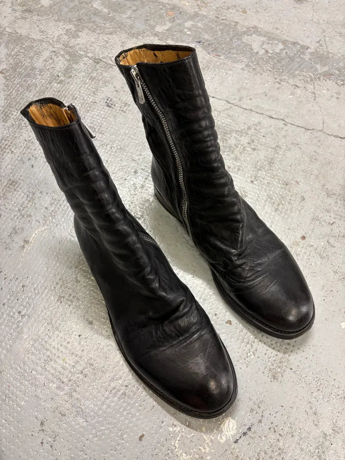 The Last Conspiracy Black Leather Side Zip Boots lCoUjks 5