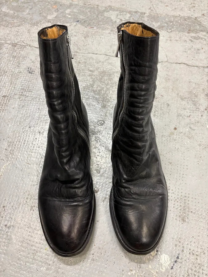 The Last Conspiracy Black Leather Side Zip Boots lCoUjks 3