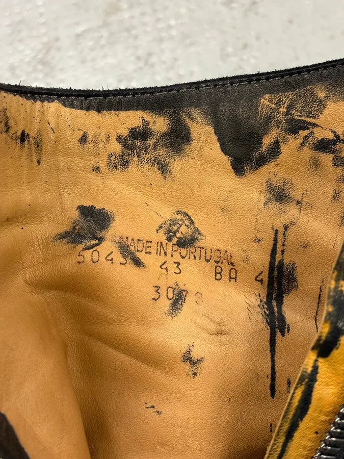 The Last Conspiracy Black Leather Side Zip Boots lCoUjks 11