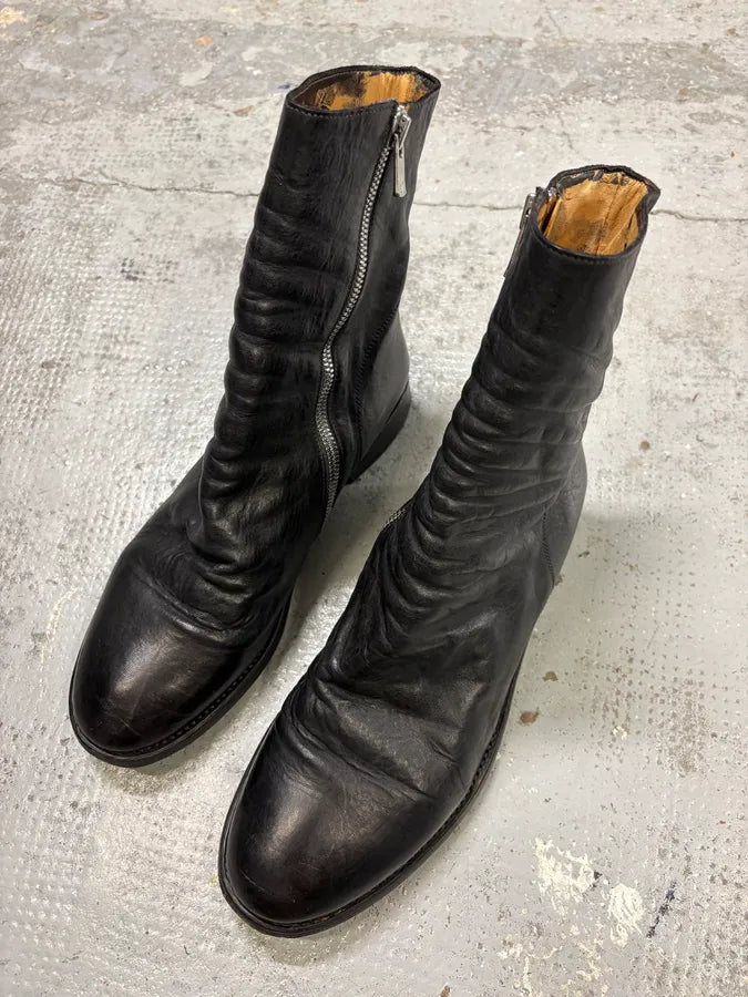 The Last Conspiracy Black Leather Side Zip Boots lCoUjks 4