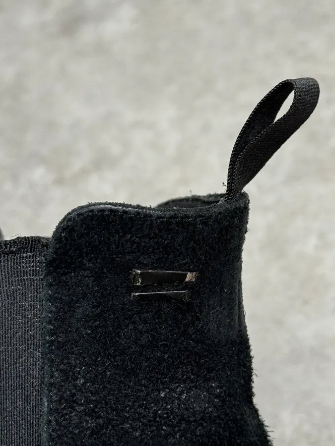 The Last Conspiracy Black Suede Irregular Leather Contemporary Boots XrmASkP 4