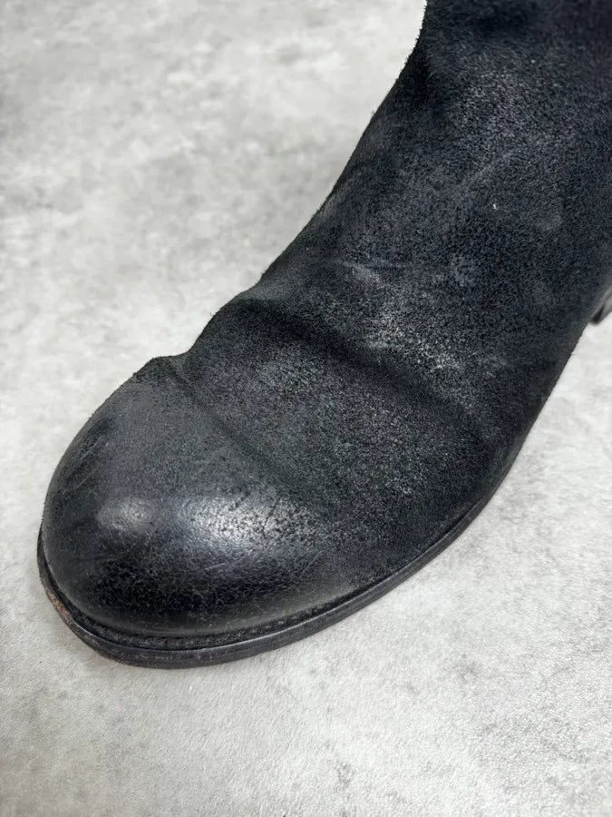 The Last Conspiracy Black Suede Irregular Leather Contemporary Boots XrmASkP 5